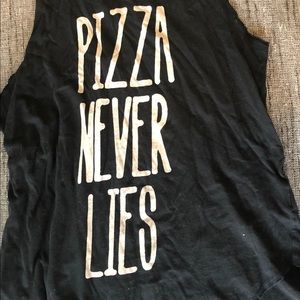 Pizza never lies racer back tee
